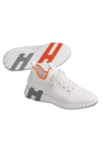 Hermes Depart Slip ON White Orange